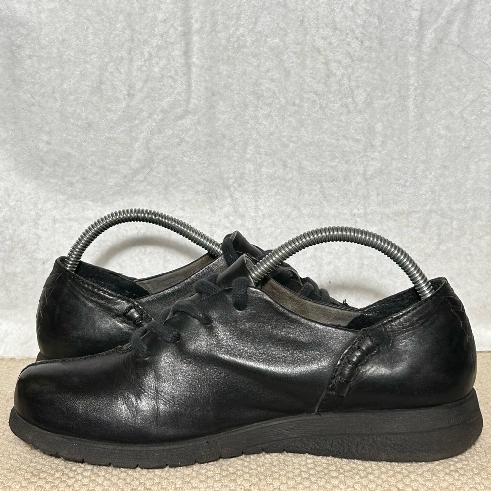 Born Womens Black Leather Nigel Lace Up Casual Comfort Tie Loafer Shoes SZ US 7 - Picture 7 of 11